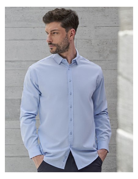 HEN-H582-Mens Long Sleeved Cotton Feel Coolplus® Shirt 2
